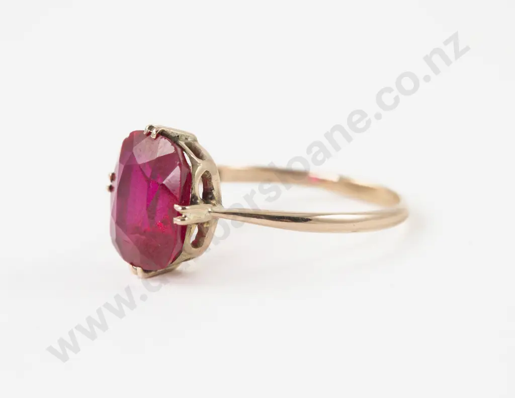 18ct Single Stone Ruby Ring Image 1++