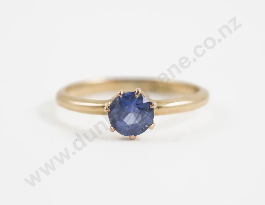 18ct Single Stone Sapphire Ring Image 1++