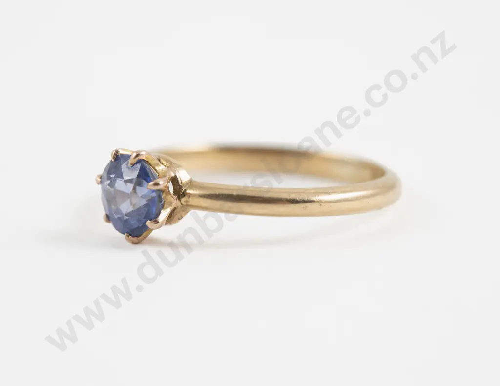 18ct Single Stone Sapphire Ring Image 1++