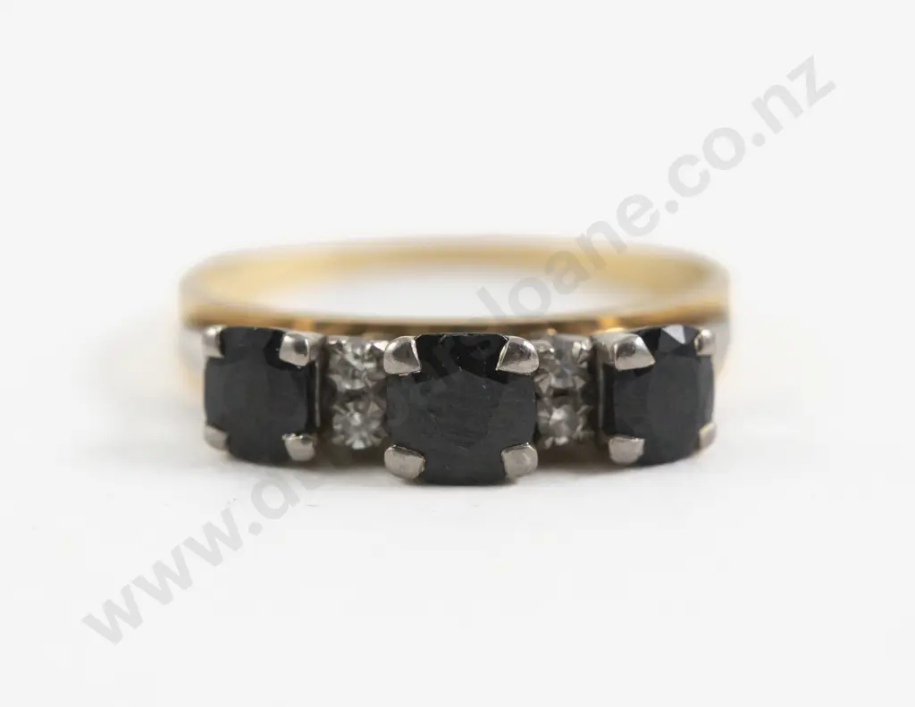 18ct Seven Stone Sapphire and Diamond Ring Image 1++