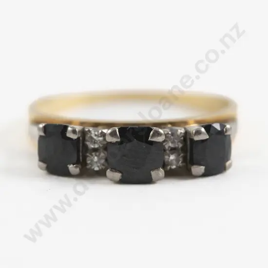 18ct Seven Stone Sapphire and Diamond Ring