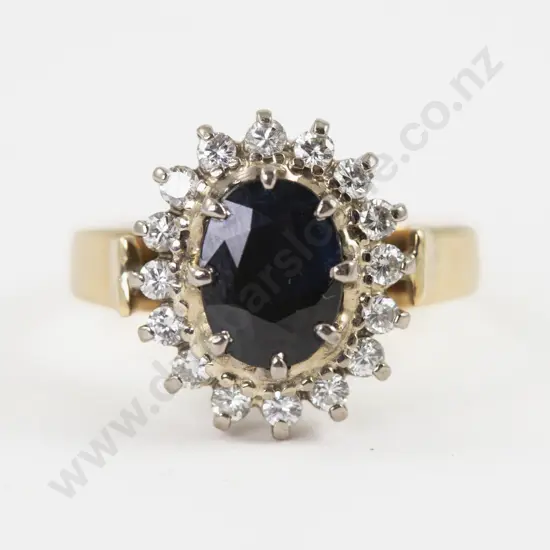 18ct 17Stone Sapphire and Diamond Cluster Ring