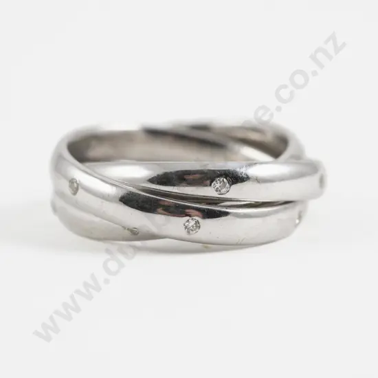 S/S 21 Stone Cubic Zirconia Russian Wedding Band Ring