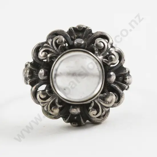 .800 Silver Single Moonstone Dress Ring