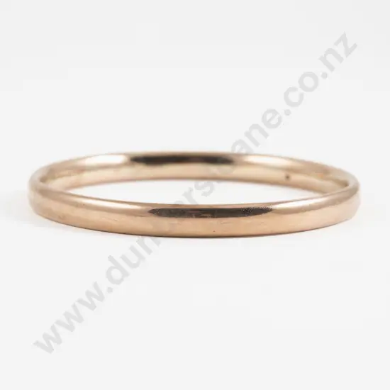 9ct on S/S Plain Bangle