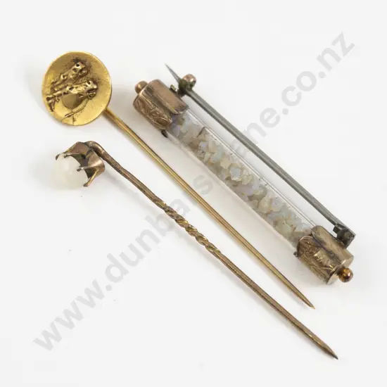 9ct Mounted Opal Bar Brooch