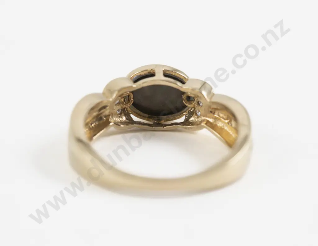10ct Seven Stone Opal and Diamond Band Ring Image 1++