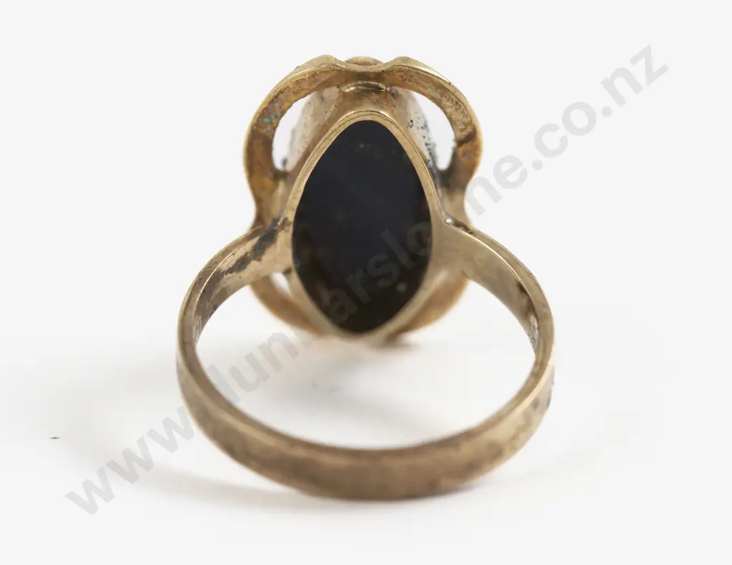 9ct Single Opal Doublet Dress Ring Image 1++