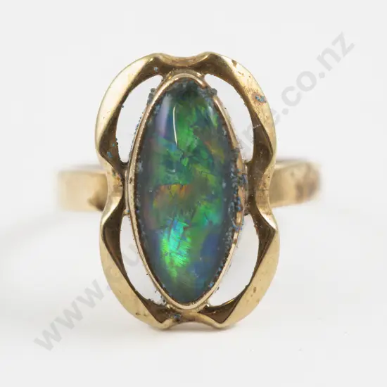 9ct Single Opal Doublet Dress Ring