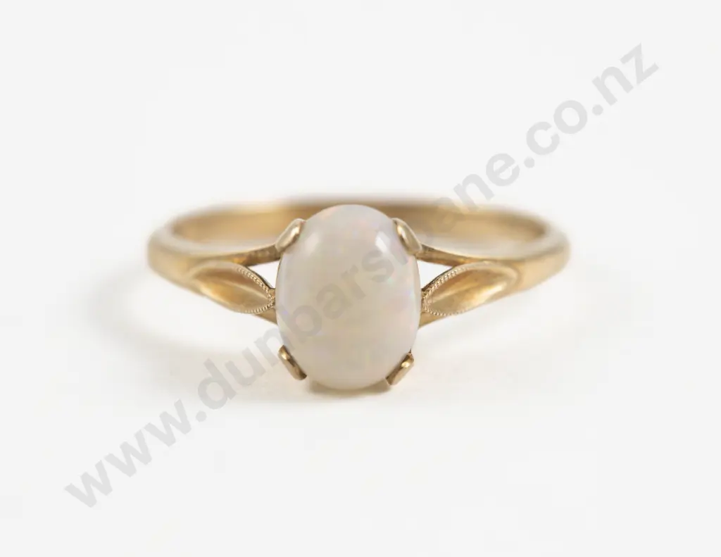 9ct Single Stone Opal Ring Image 1++