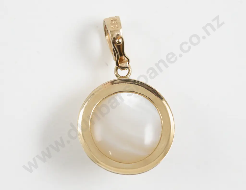 Pair 14ct Single Mabe Pendant Image 1++