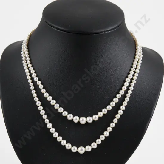 Double Strand Graduated Fresh Water Pearl Necklace