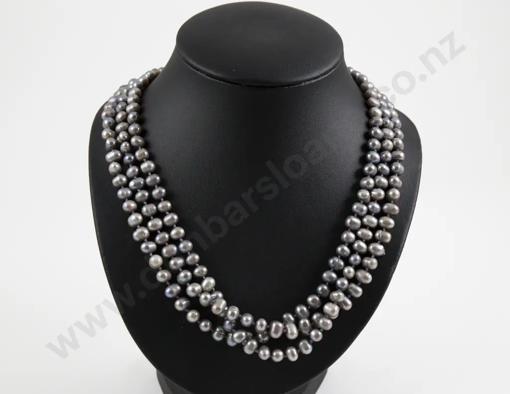 Single Strand Fresh Water Pearl Opera Length Necklace Image 1++