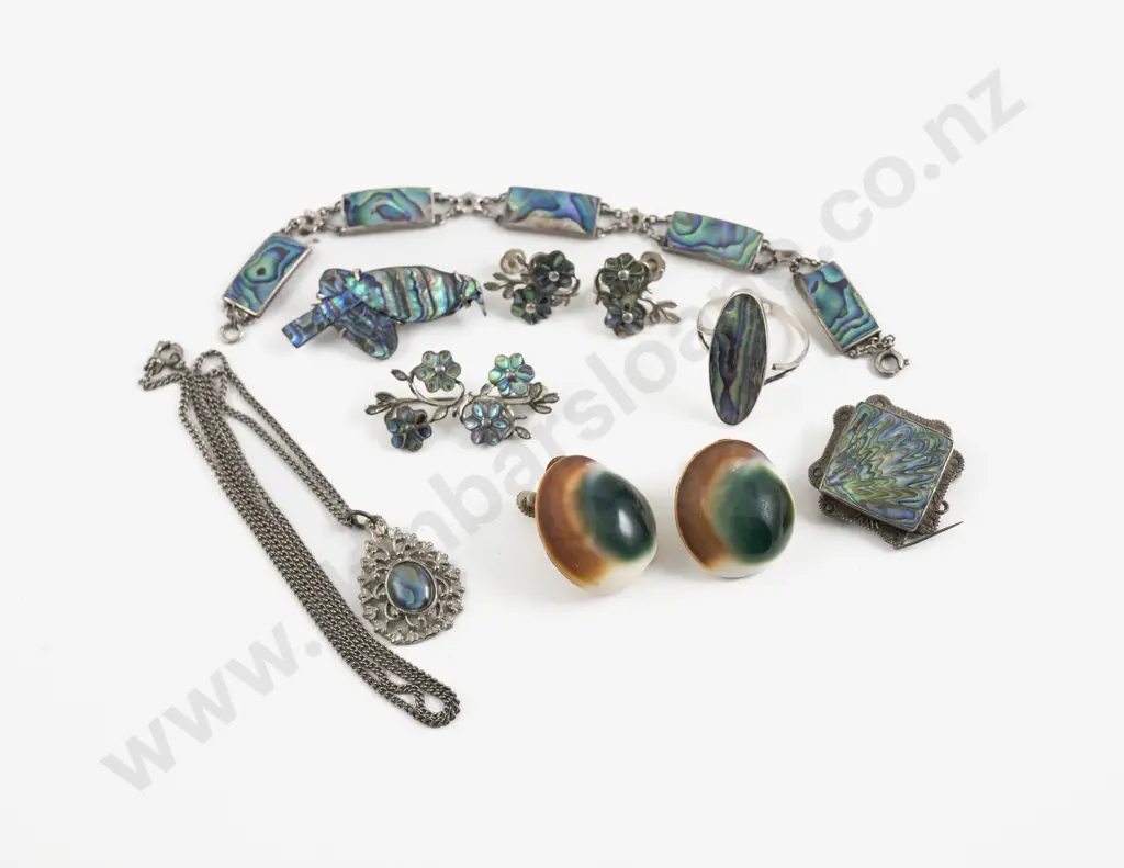 Collection of NZ S/S Paua Jewellery Image 1++