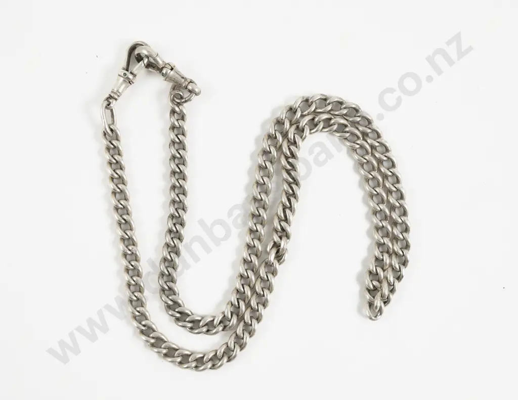 S/S Curb Link Pocket Watch Fob Chain Image 1++