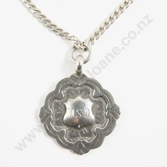 S/S Medallion Pendant on a S/S Fancy Link Neck Chain