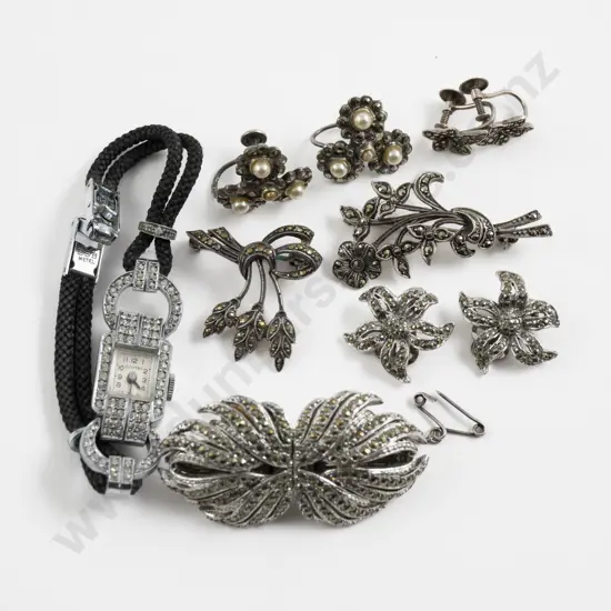 Collection of Vintage Sterling Silver and Marcasite Jewellery