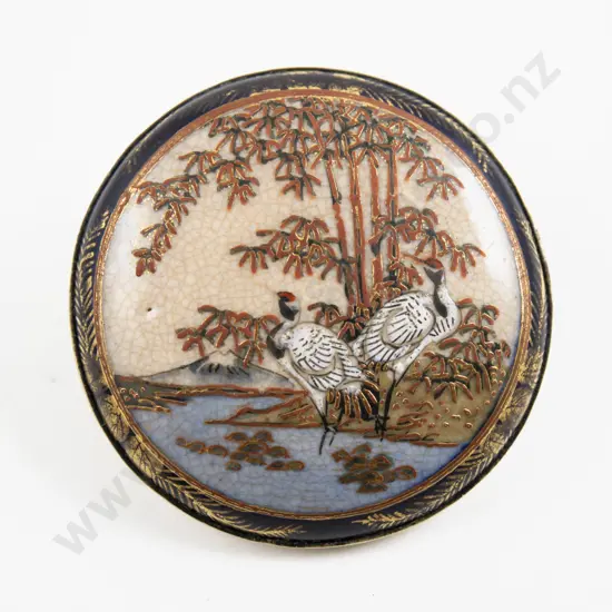 Japanese Satsuma Circular Brooch