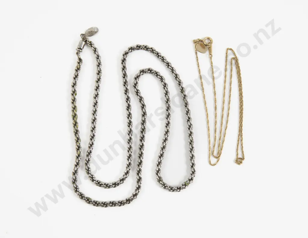 Two Oroton Silver and Gold Plated Neck Chains Image 1++