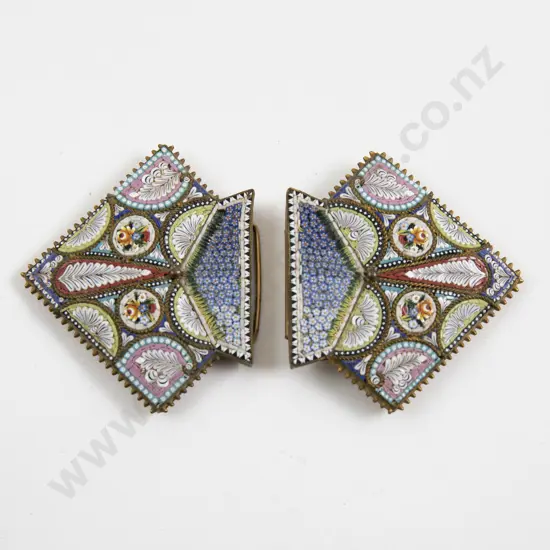 Late C19th Italian 2pce Micro Mosaic Buckle