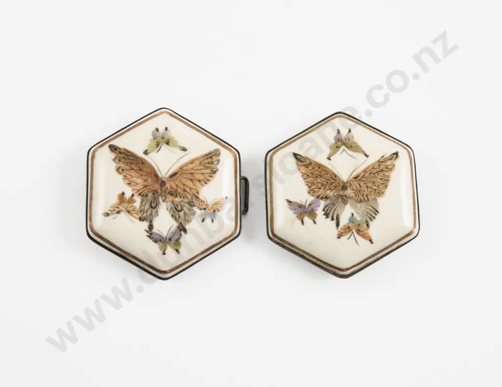 Two Piece Japanese Late Meiji Period (1868–1912) Satsuma Buckle Image 1++