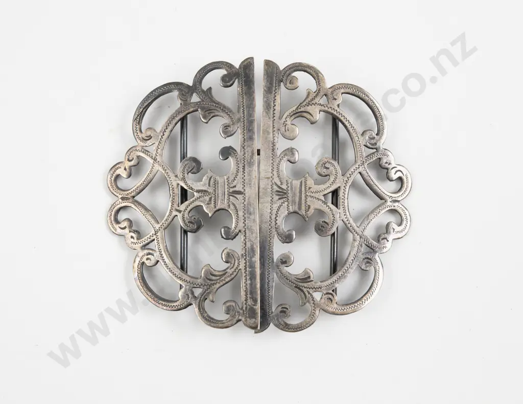 Victorian S/S Filigree Style Nurses Decorative Belt Buckle Image 1++