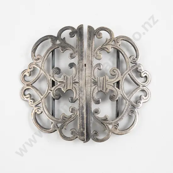 Victorian S/S Filigree Style Nurses Decorative Belt Buckle