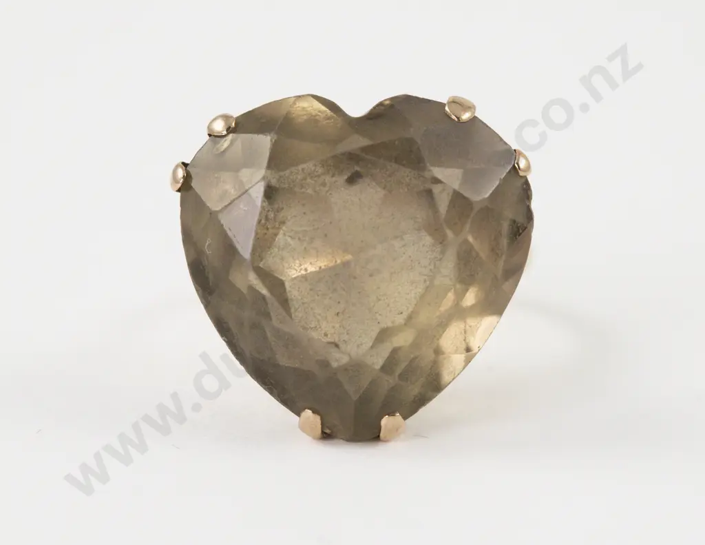 9ct Single Stone Smoky Quartz Dress Ring Image 1++