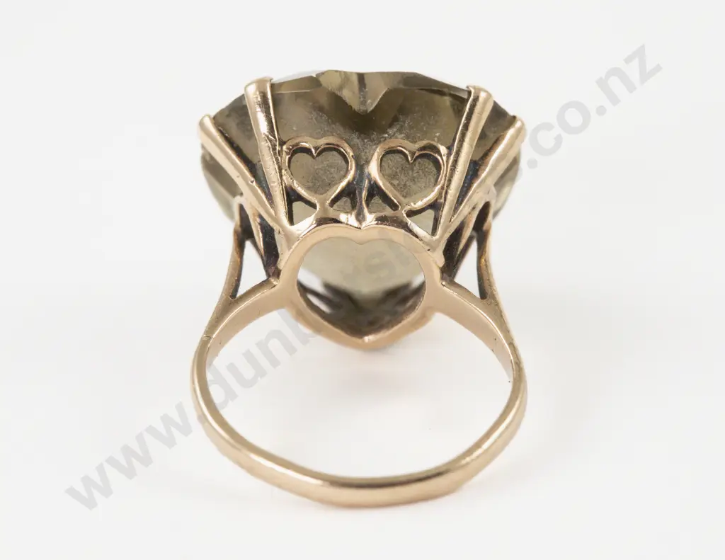 9ct Single Stone Smoky Quartz Dress Ring Image 1++
