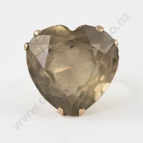 9ct Single Stone Smoky Quartz Dress Ring