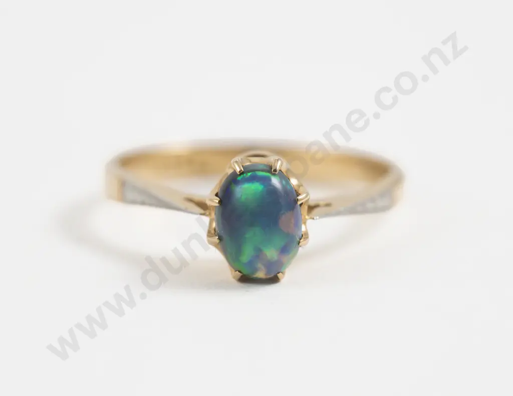 18ct Single Stone Opal Ring Image 1++