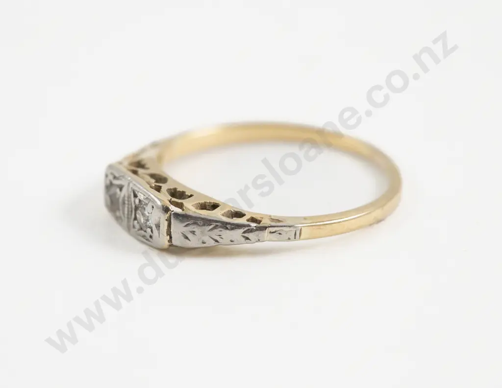 14ct Two Stone Diamond Bridge Ring Image 1++