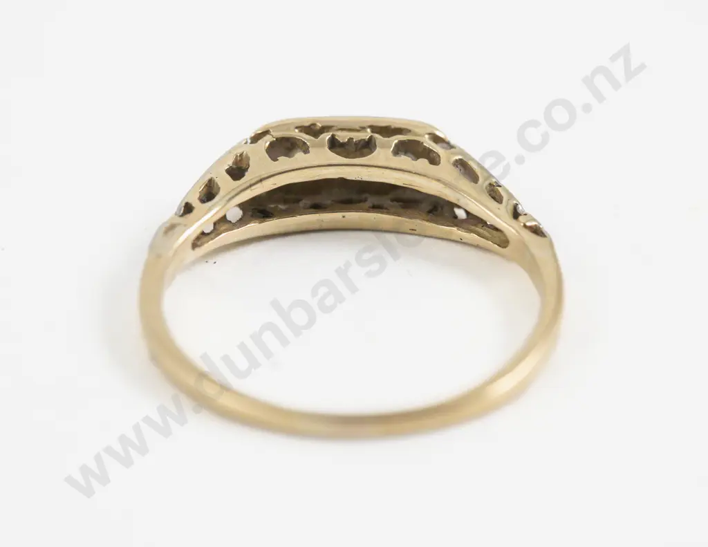 14ct Two Stone Diamond Bridge Ring Image 1++