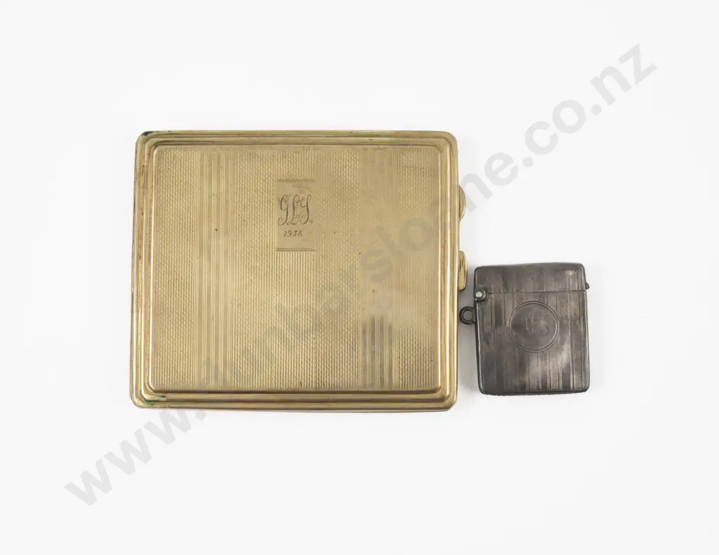 S/S Vesta Case and Gold Plated Cigarette Case Image 1++