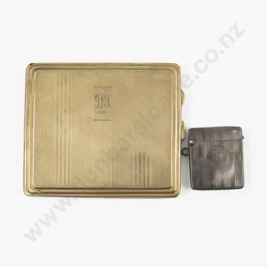 S/S Vesta Case and Gold Plated Cigarette Case