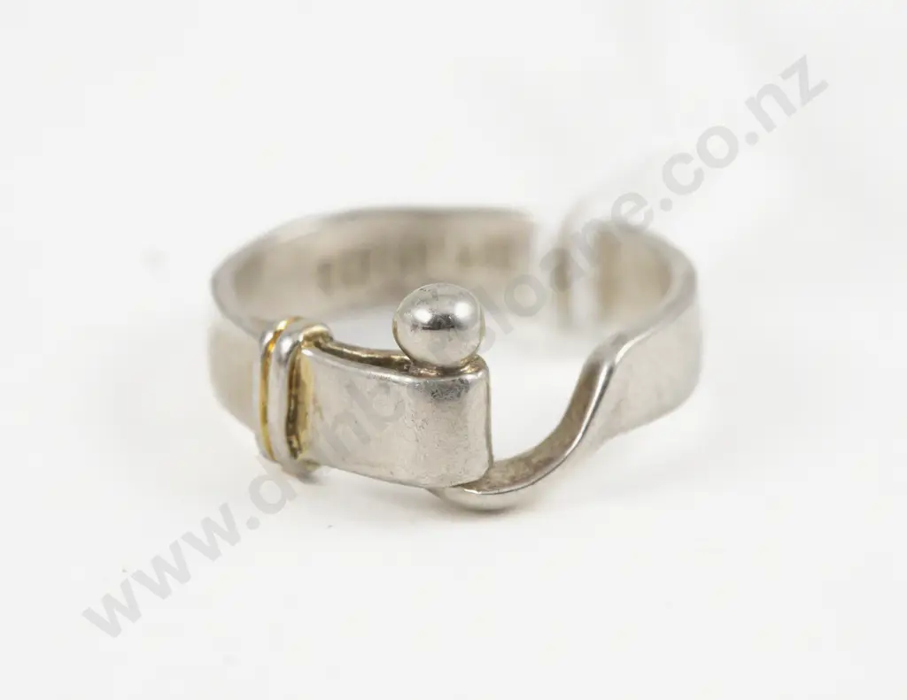 Tiffany & Co .925 Silver Hook and Eye Ring Image 1++