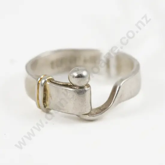 Tiffany & Co .925 Silver Hook and Eye Ring
