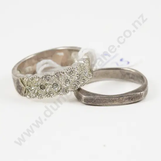 Two S/S Fancy Band Rings