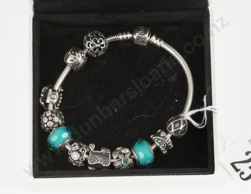 Pandora .925 Silver Charm Bracelet with Eleven Charms Image 1++