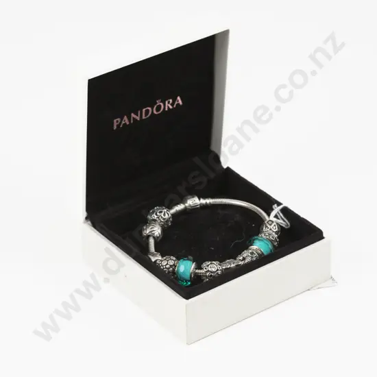 Pandora .925 Silver Charm Bracelet with Eleven Charms