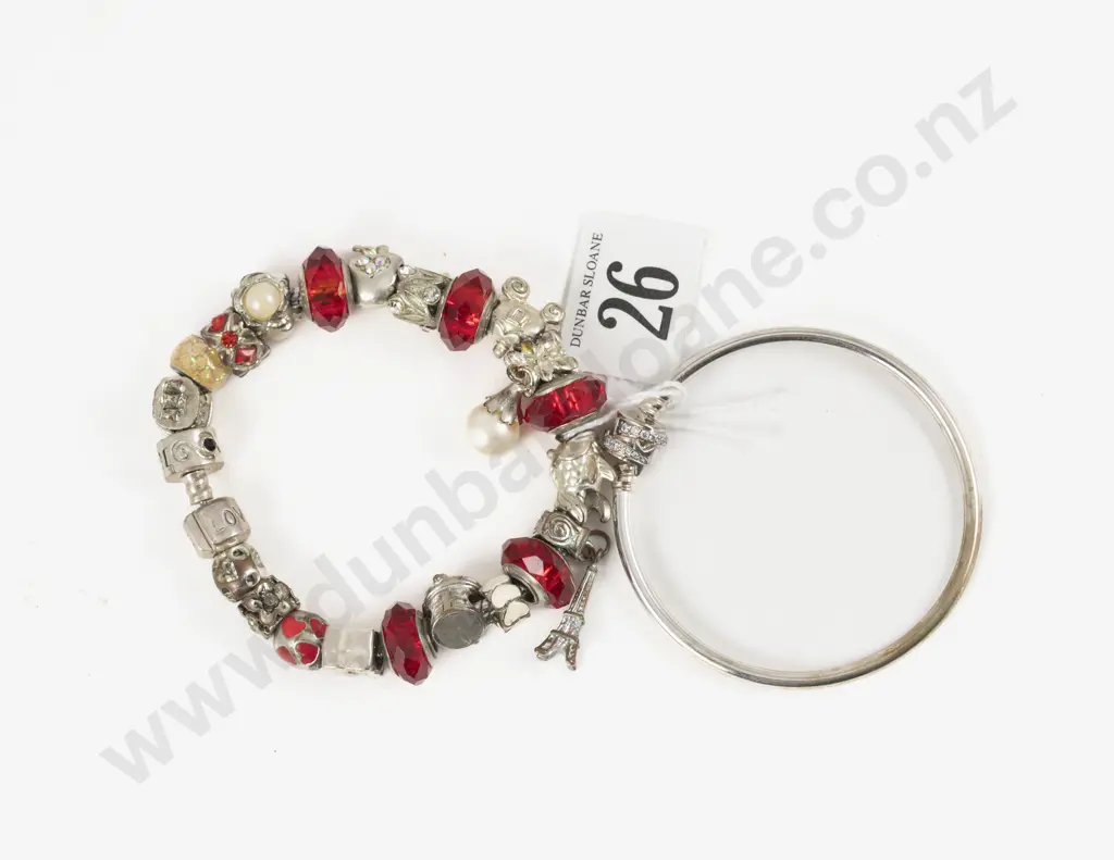 Two Pandora Style Charm Bracelets Image 1++