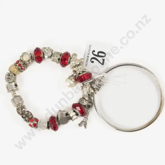 Two Pandora Style Charm Bracelets