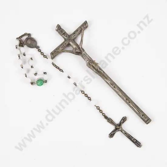 Large Cross Pendant with One Bead Rosary (A/F)