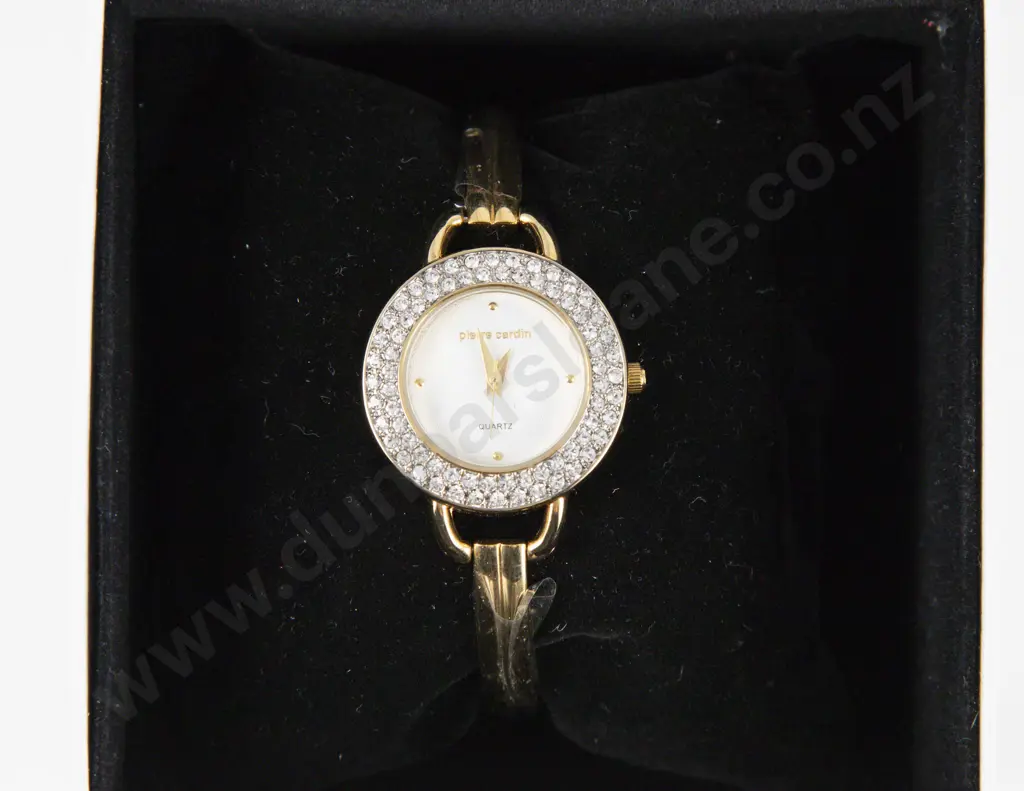 Original Boxed Pierre Cardin Ladies Wrist Watch with Two Pairs Imitation Pearl Stud Earrings Image 1++