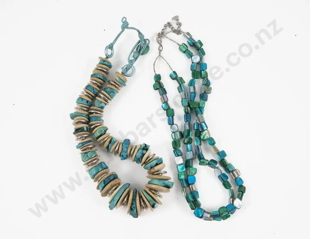 Single Strand Turquoise Bead Necklace and Other Necklace Image 1++