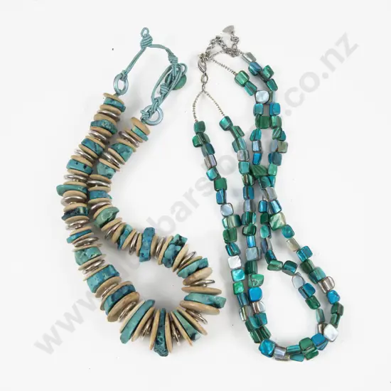Single Strand Turquoise Bead Necklace and Other Necklace
