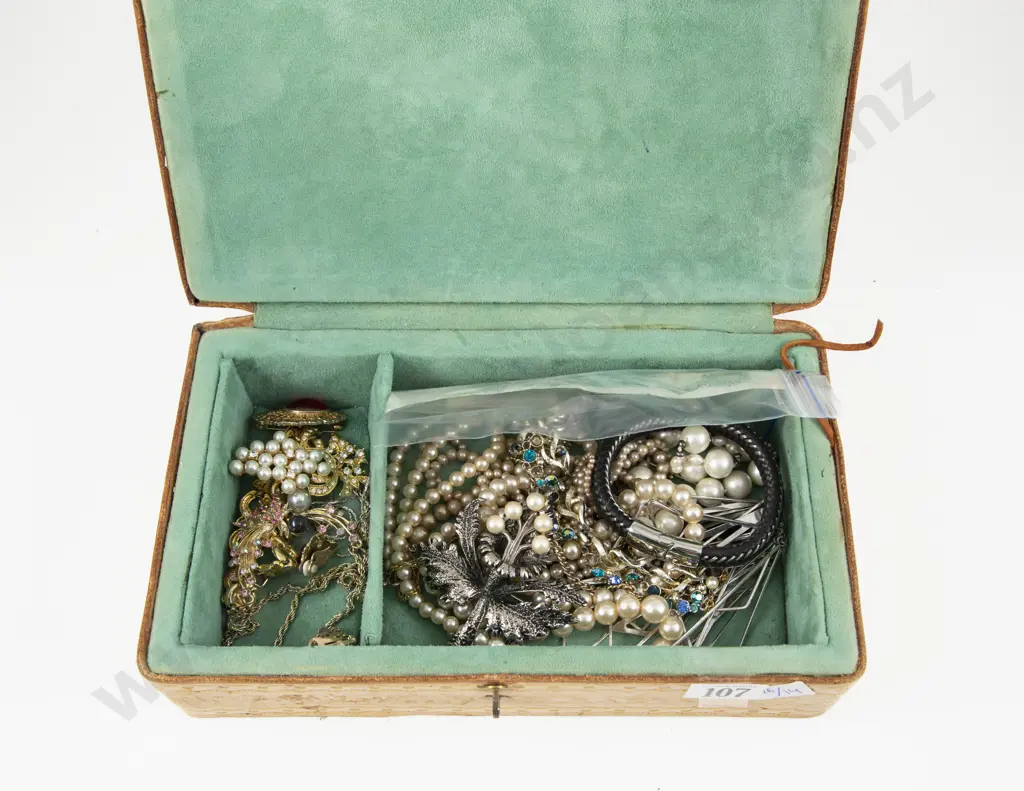Collection of Assorted Costume Jewellery with Jewellery Box and Other Image 1++