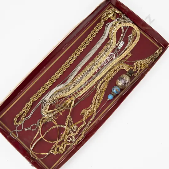 Collection of Gold and Silver Plated Neck Chains and Bracelets with Other