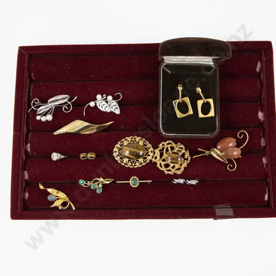 Pair Oroton Gold Plated Earrings with Collection of Assorted Costume Jewellery