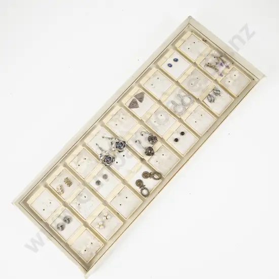 Collection of Assorted Earrings in Earring Tray